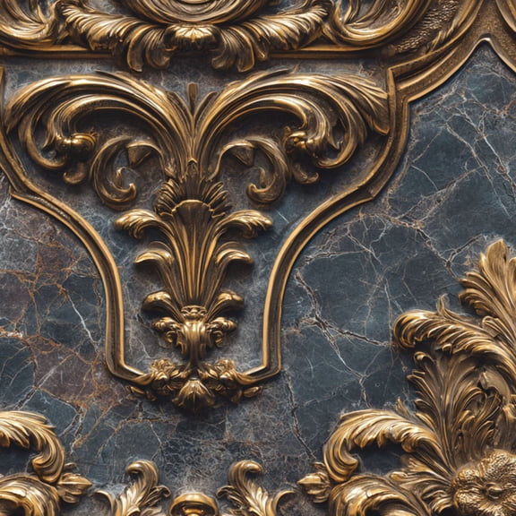 Baroque Peel and Stick Wallpaper Majestic Baroque Panel Metallic Textures Golden Scrolls Wall Mural 17.7in x 9.8ft Self Adhesive Removable Wall Paper Renter Friendly Wallpaper for Bedroom