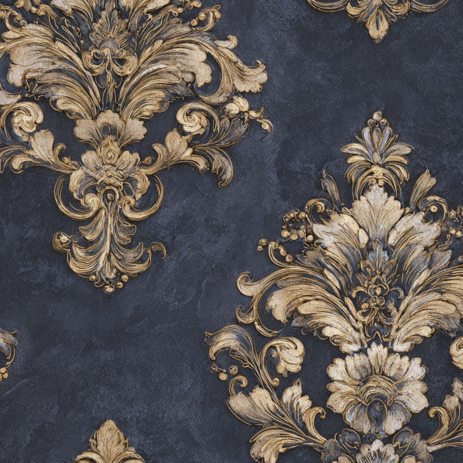 Baroque Peel and Stick Wallpaper Royal Estate Inspired Vintage Damask Gold Accents Wall Mural 23.6in x 9.8ft Self Adhesive Removable Wall Paper Renter Friendly Wallpaper for Bedroom Livingroom Men