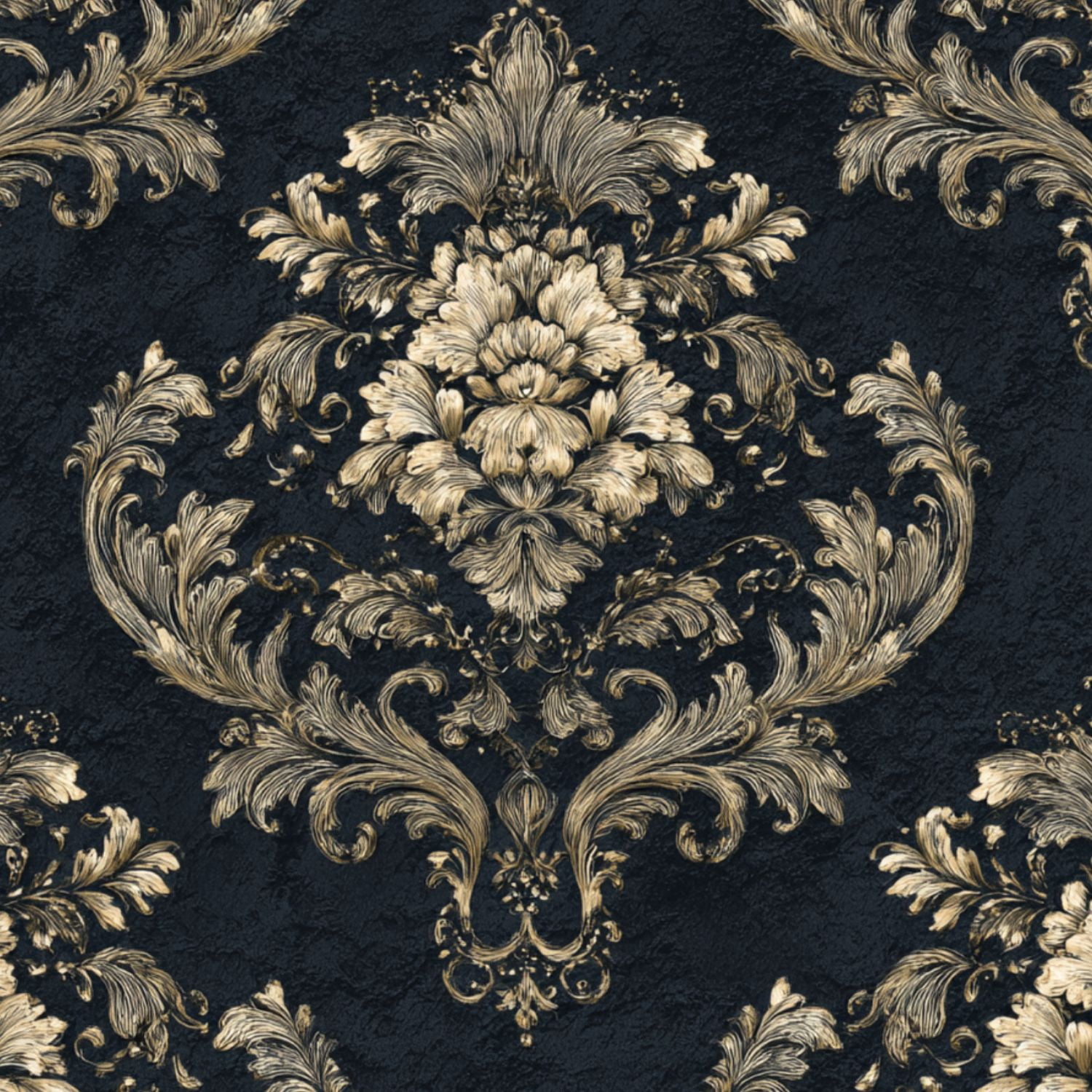 Baroque Peel and Stick Wallpaper Sophisticated Dark Navy Vintage Baroque blue Wall Mural 17.7in x 9.8ft Self Adhesive Removable Wall Paper Renter Friendly Wallpaper for Bedroom Livingroom Men