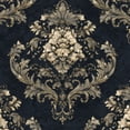thumbnail image 1 of Baroque Peel and Stick Wallpaper Sophisticated Dark Navy Vintage Baroque blue Wall Mural 23.6in x 9.8ft Self Adhesive Removable Wall Paper Renter Friendly Wallpaper for Bedroom Livingroom Men, 1 of 8