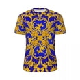 thumbnail image 1 of Baroque Print Sports T-Shirt Summer Purple Floral Street Style T Shirts Trendy Cool Tshirt For Men C, 1 of 5