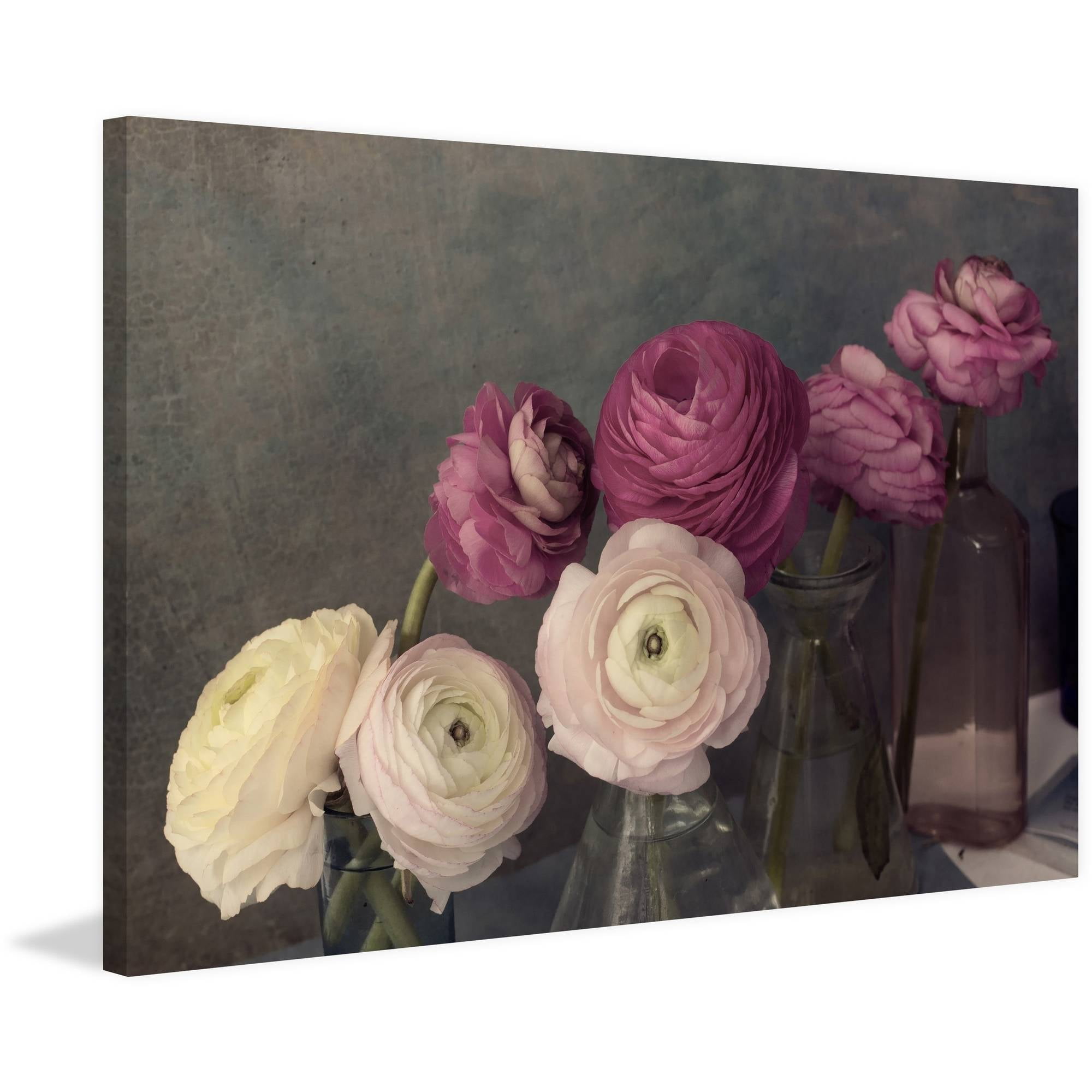 "Baroque Ranunculus" Painting Print on Wrapped Canvas