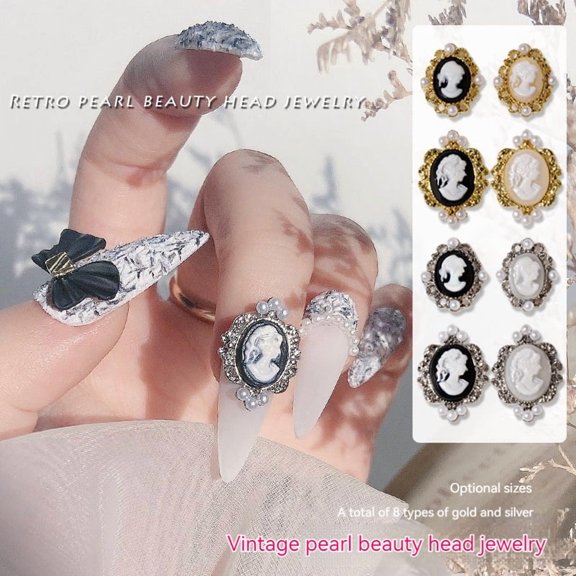 Baroque Retro Beauty Head Nail Accessories