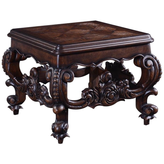 Baroque Rococo Style Carved Wood End Table