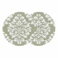 thumbnail image 1 of Baroque Sage Green Round 15 Inch Placemats Set of 2, Vintage Damask Classic Floral HeatResistant Non Slip Place Mats for Dining Table, Wipeable Braided Kitchen Table Mats for Housewarming, 1 of 9