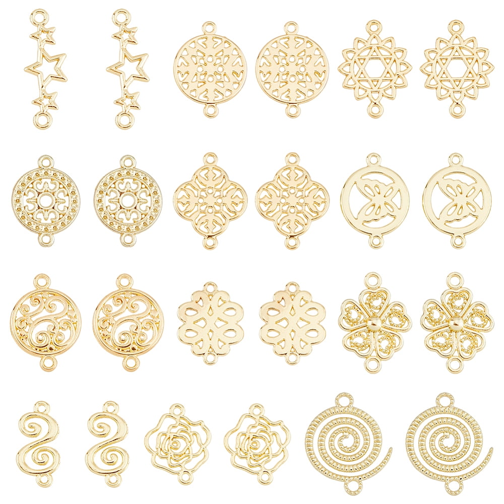 Baroque Style Links Connectors Gold Double Hole Pendant Connector ...
