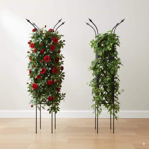 Baroque Style Multi-Layer Transformable Flower Stand, Fence, or Plant Screen, Ideal for Climbing Plants Like Wisteria, Campsis, and Clematis, Perfect for Creating Your Personal Oasis in The Garden