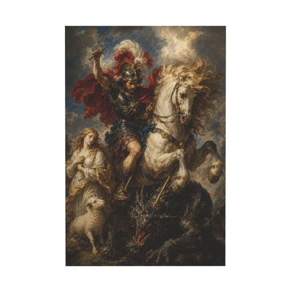 Baroque Style Saints Catholic Canvas Wall Art 12*18in