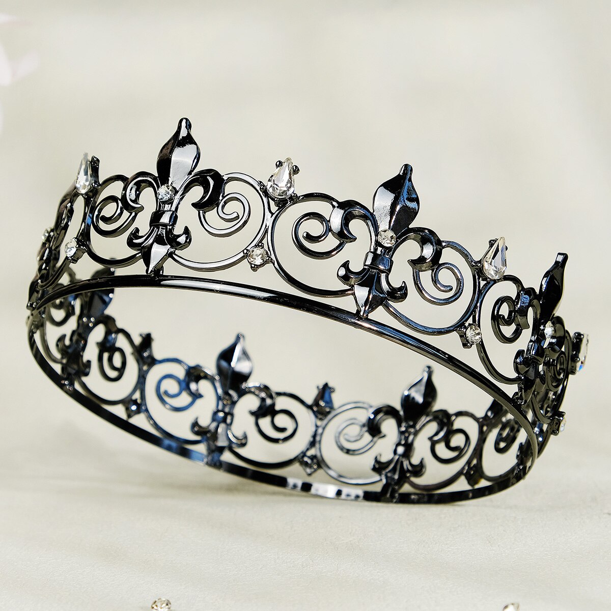 Baroque Vintage Royal King Crown for Men Full Round Tiaras and Crowns