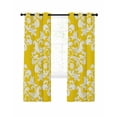thumbnail image 1 of Baroque Yellow Blackout Curtains 54 Inches Long for Bedroom, Vintage Damask Classic Floral Thermal Insulated Room Darkening Black Out Window Curtain Panels Grommet Drapes for Living Room, 1 of 8