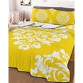 thumbnail image 1 of Baroque Yellow Twin Size Down Alternative Comforter, Lightweight Comforter Quilt Bedding Set with Pillow Shams Vintage Damask Classic Floral All Seasons Bed Comforter Duvet Insert 68"x86", 1 of 7