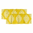 thumbnail image 1 of Baroque Yellow Valances for Windows, Decorative Rod Pocket Window Valance Curtains, Vintage Damask Classic Floral Short Curtain Drapes for Kitchen/Bathroom/Living Room, 2 Panels, 60" W x 18" L, 1 of 8