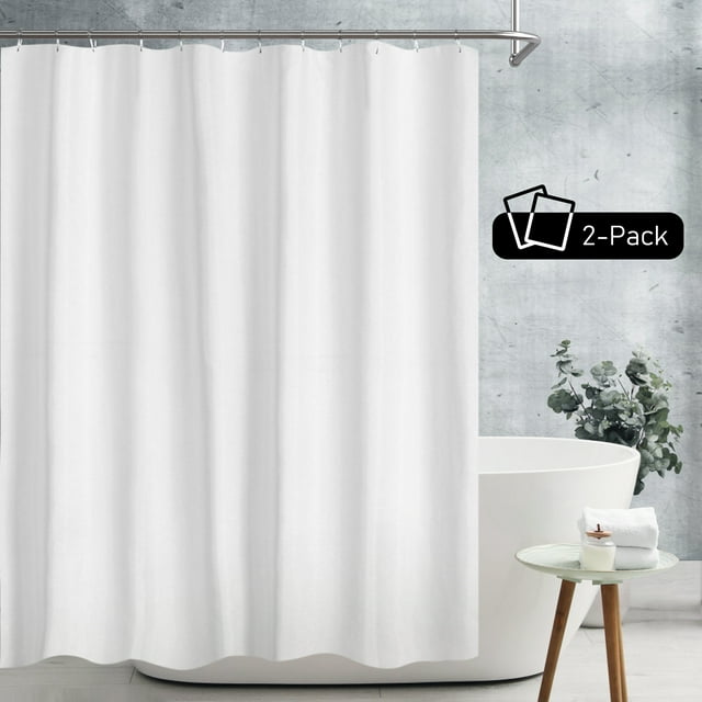 Barossa Design 2 Pack Fabric White Shower Curtain Liner Cloth
