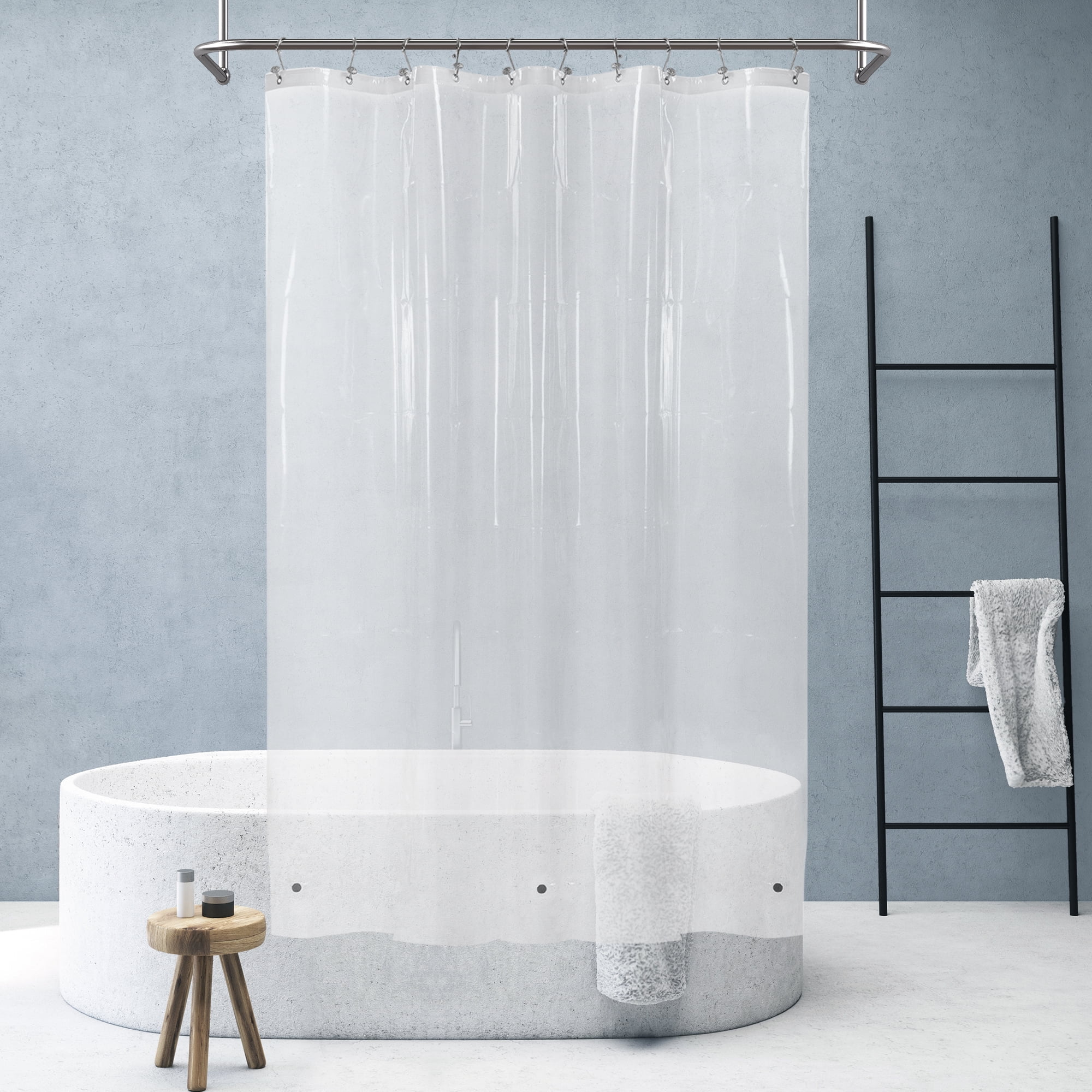 Barossa Design 54"W x 72"H Shower Stall Curtain Liner Clear PEVA with 3 Magnets -Waterproof