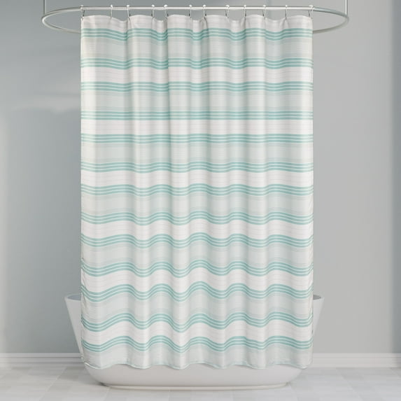 Barossa Design Beach Stripe Shower Curtain for Bathroom,Water Repellent,Green,72"Wx72"L