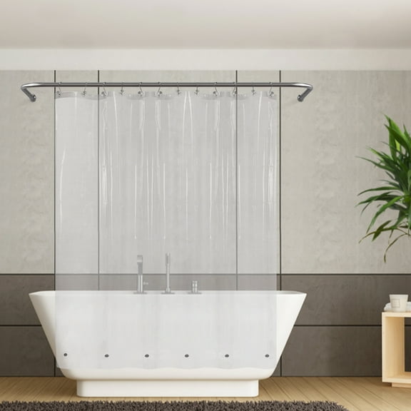 Barossa Design Clear Shower Curtain Plastic Shower Liner with 6 Magnets & Metal Grommets -70x72