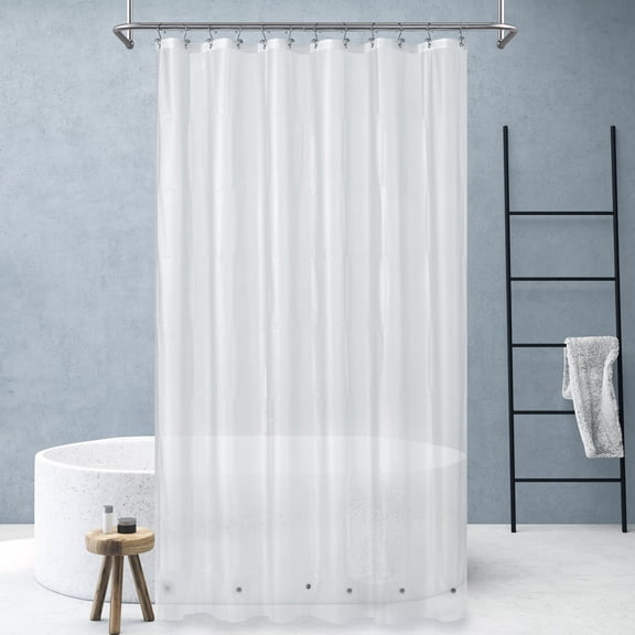 Barossa Design Extra Long 72"W x 84"H Shower Curtain Plastic Shower Liner Frosted Heavyweight PEVA with 6 Magnets