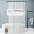 thumbnail image 1 of Barossa Design Extra Long Clear Shower Curtain Liner 72" x 84" Heavyweight PEVA with 6 Magnets, 1 of 9