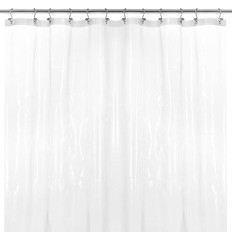 Barossa Design Extra Long Waterproof Shower Curtain Liner with 6 Bottom