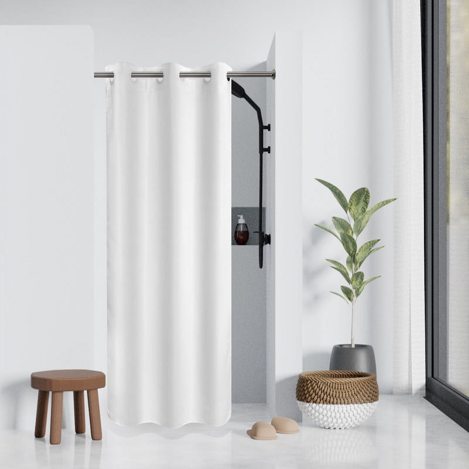 "Barossa Design No Hook Needed Waterproof Fabric Shower Curtain with ...