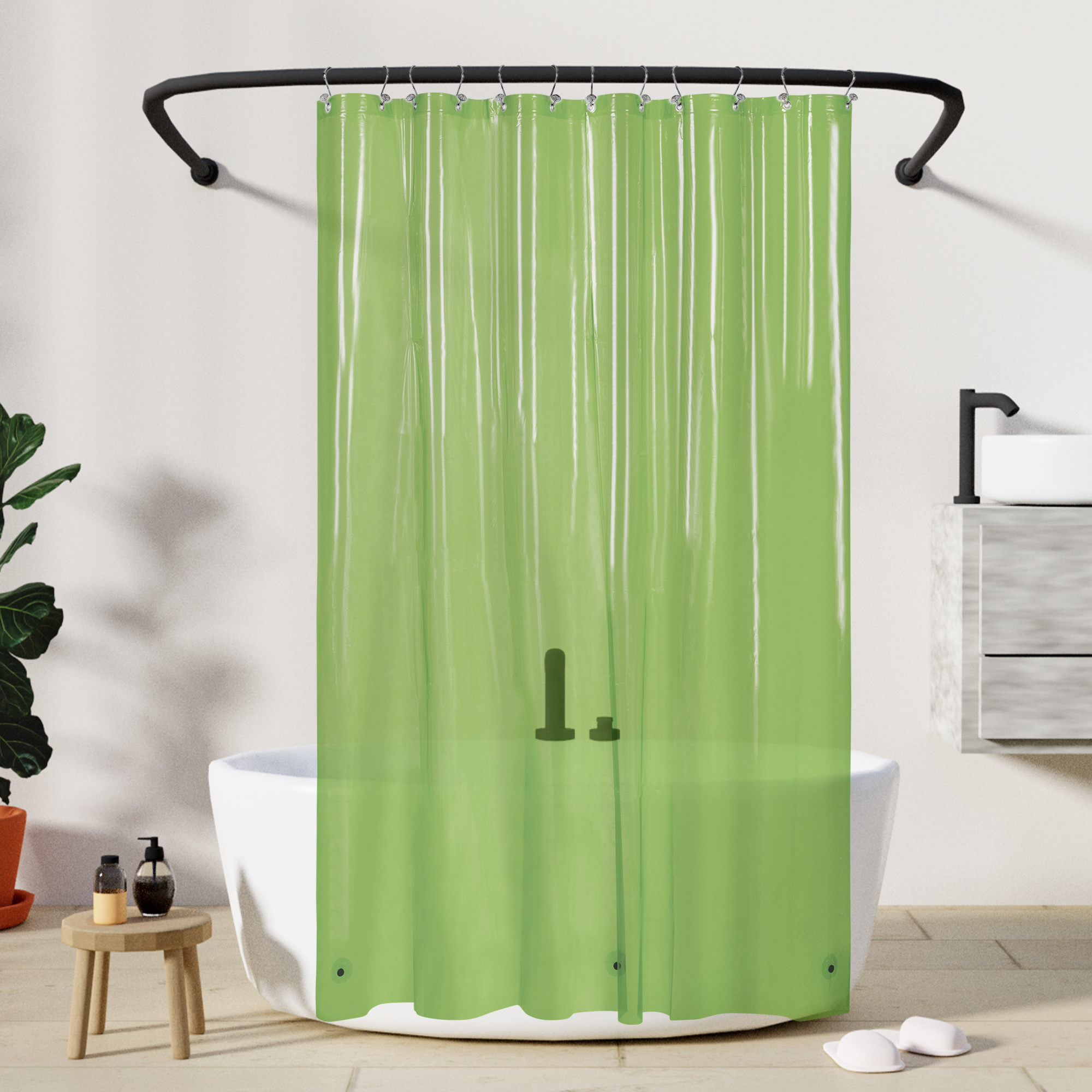 Mainstays Iridescent Lightweight Geometric PEVA Shower Liner, 70" x 72