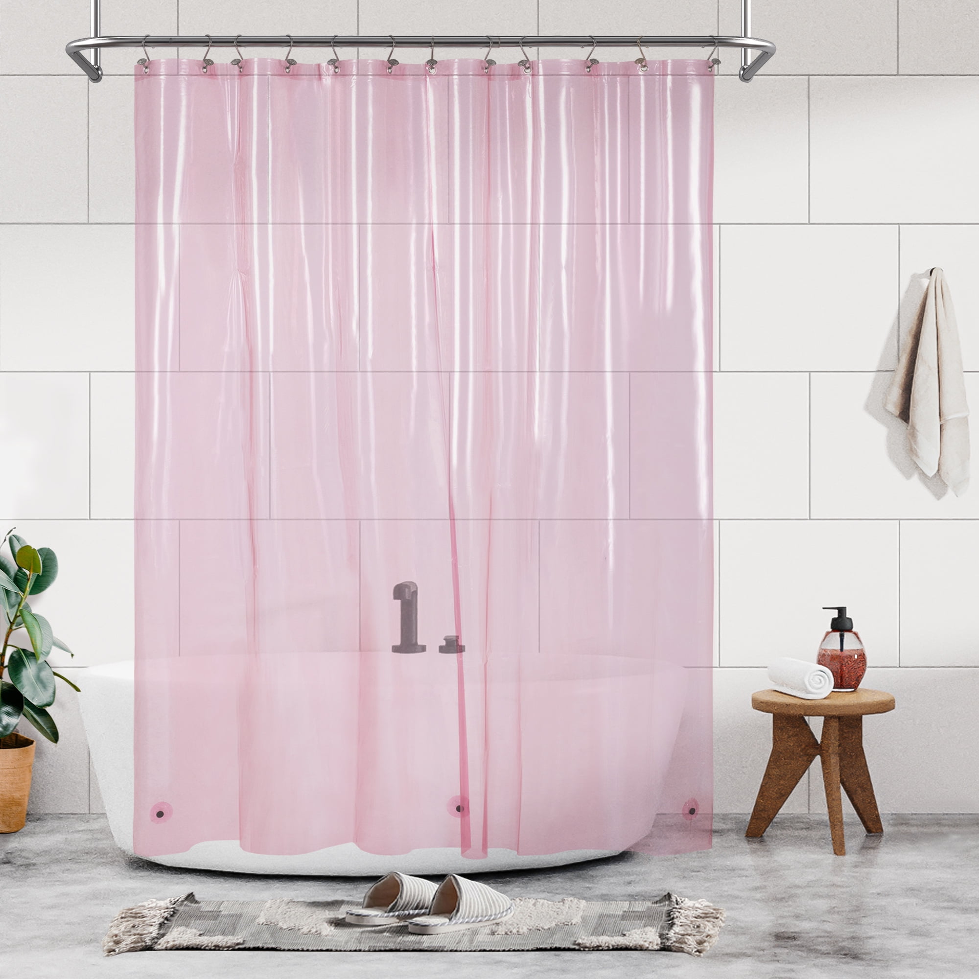 Barossa Design Lightweight Waterproof Shower Curtain PEVA Liner with 3