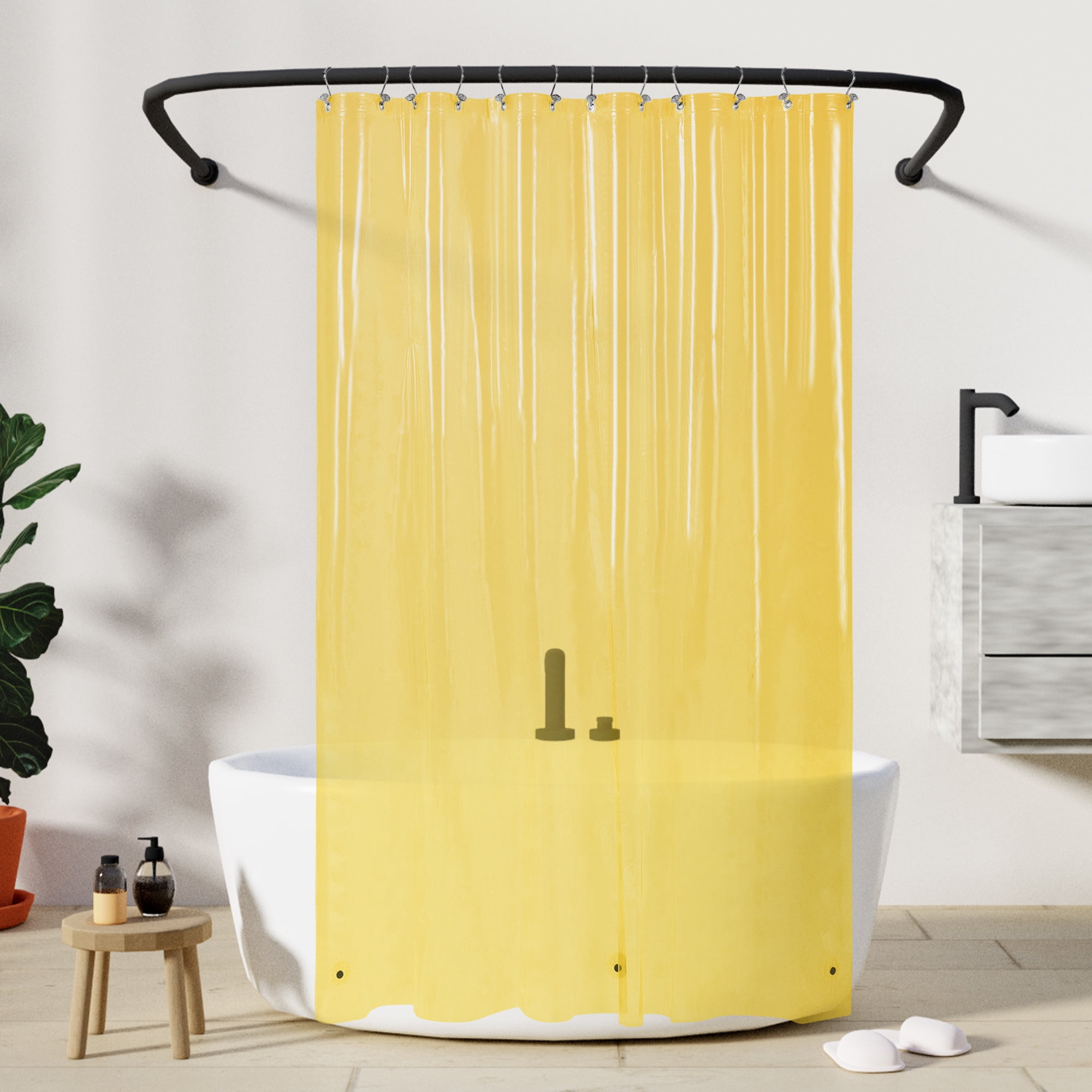 Barossa Design Lightweight Waterproof Shower Curtain PEVA Liner with 3