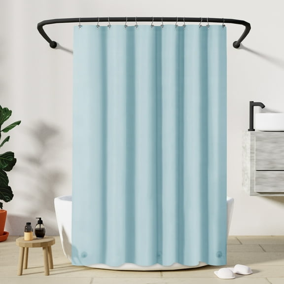 Barossa Design Lightweight Waterproof Shower Curtain PEVA Liner with 3 Magnets -Light Blue, 72" x 72"
