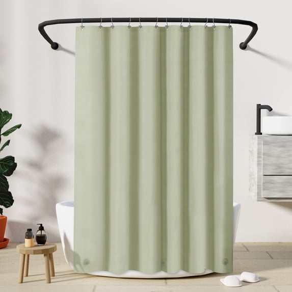 Barossa Design Lightweight Waterproof Shower Curtain PEVA Liner with 3 Magnets -Sage, 72" x 72"