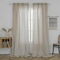 thumbnail image 1 of Linen Sheer Linen Curtains for Living Room 108 inch Length 2 Panels Set, Rod Pocket, W52 x L108, 1 of 5