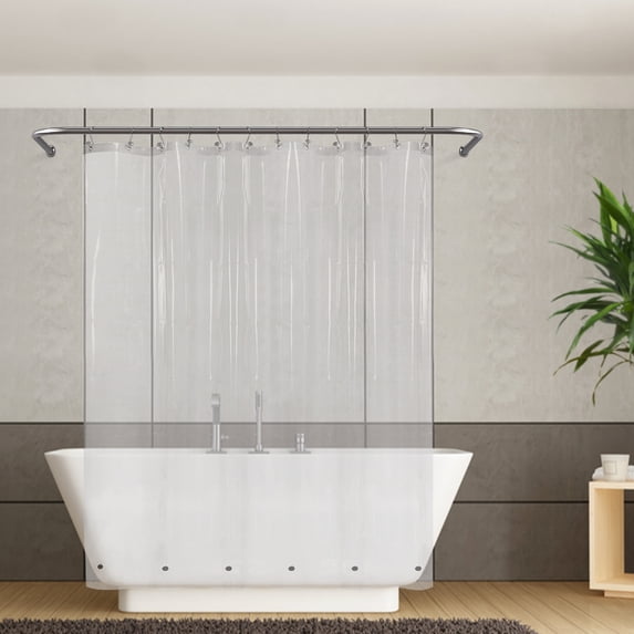 Barossa Design Longer 72" x 75" Shower Curtain/Liner Clear Heavyweight with 6 Magnets -Waterproof, PVC Free