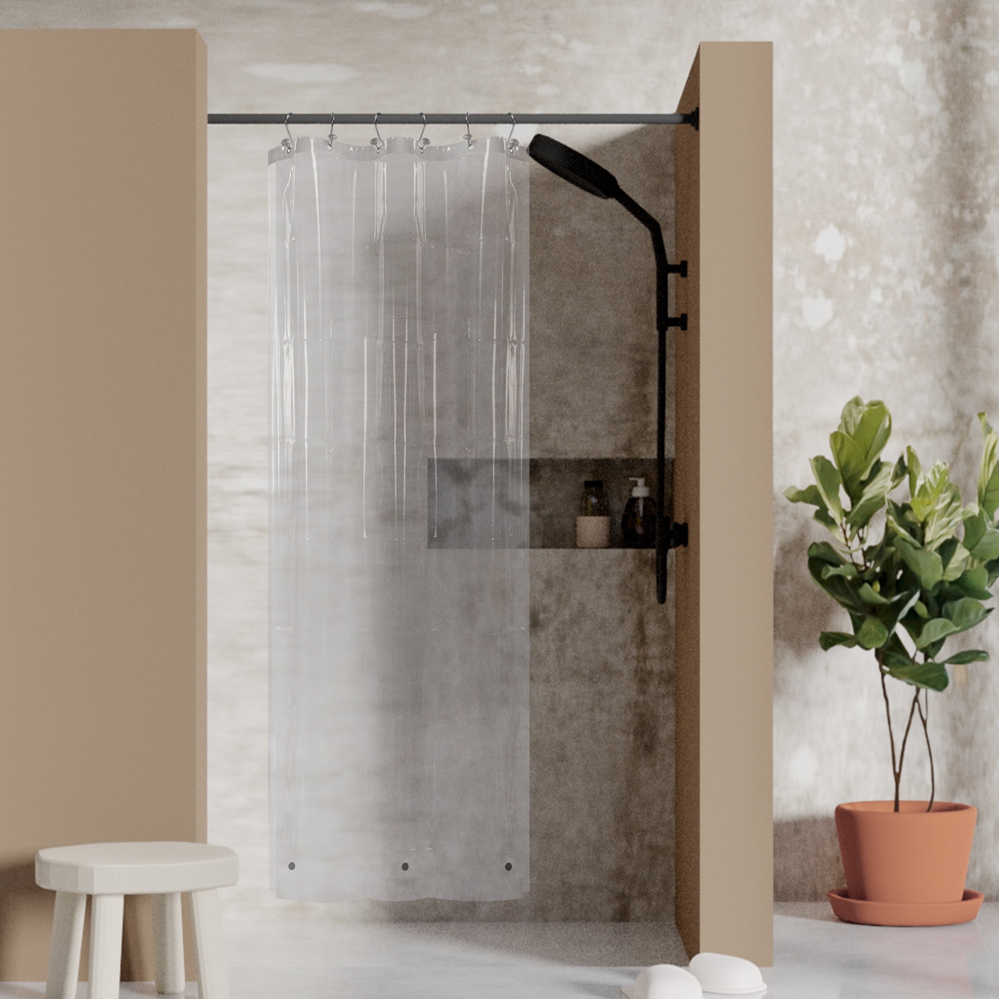 Barossa Design Waterproof, Mildew Resistant, Bottom PEVA Shower