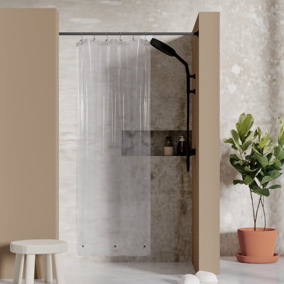 Barossa Design Narrow Shower Curtain Liner with 3 Magnets, Waterproof PEVA Shower Liner - Clear, 32X72