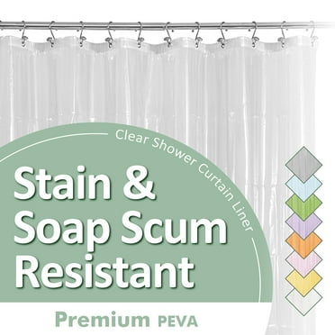 Barossa Design PEVA Clear Plastic Shower Curtain Liner Lightweight with 3 Magnets, Waterproof -72" x 72"