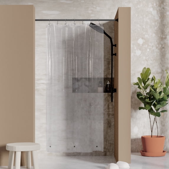 Barossa Design PEVA Shower Curtain or Liner with 3 Magnets for Shower Stall -Clear, 42x72