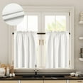 thumbnail image 1 of Barossa Design Short Waffle Kitchen Curtains Tier 36 Inch for Bathroom Light Filtering Cafe Curtains, Set of 2 -White, 1 of 6