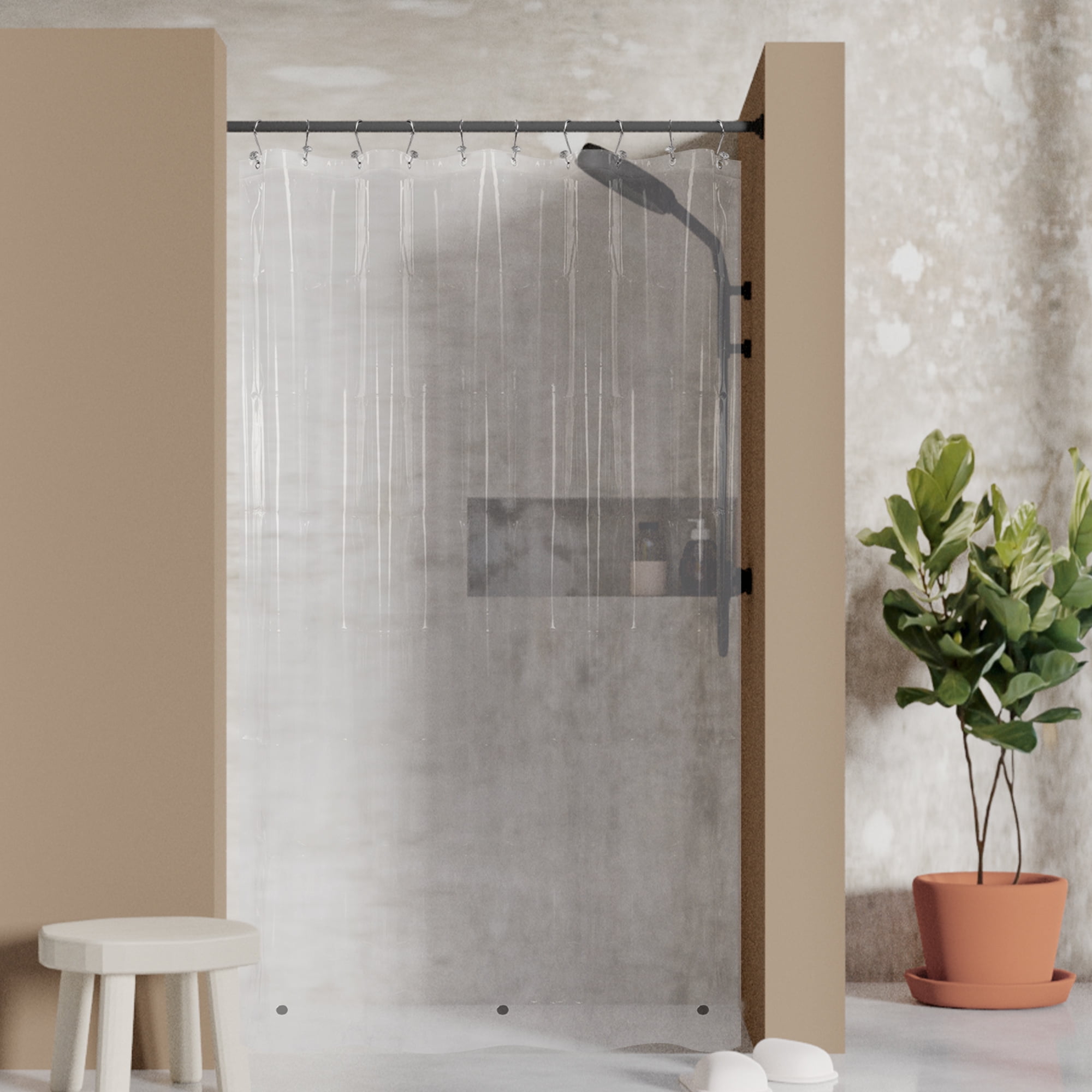 HeavyDuty, MildewResistant Barossa Design PEVA Shower Curtain Liner