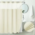 thumbnail image 1 of Barossa Design Waffle Weave Shower Curtain with Snap in Liner, Mesh Window, 71"W x 74"L, Cream, 1 of 6