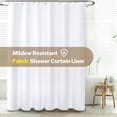 thumbnail image 1 of Barossa Design Waterproof Fabric Shower Curtain Liner 72" W x 96" H - Floor to Ceiling Extra Long Shower Liner for Bath Tub, White, 1 of 9