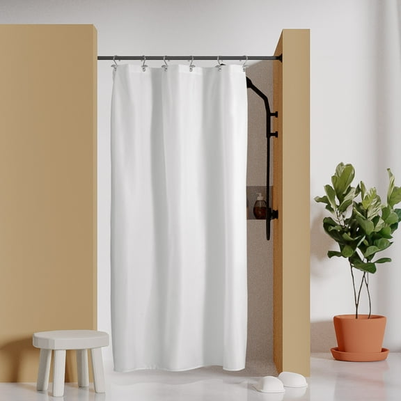 Barossa Design Waterproof Fabric Stall Shower Curtain Liner Microfiber 32" W x 72" H, White Shower Liner for Narrow Bathroom