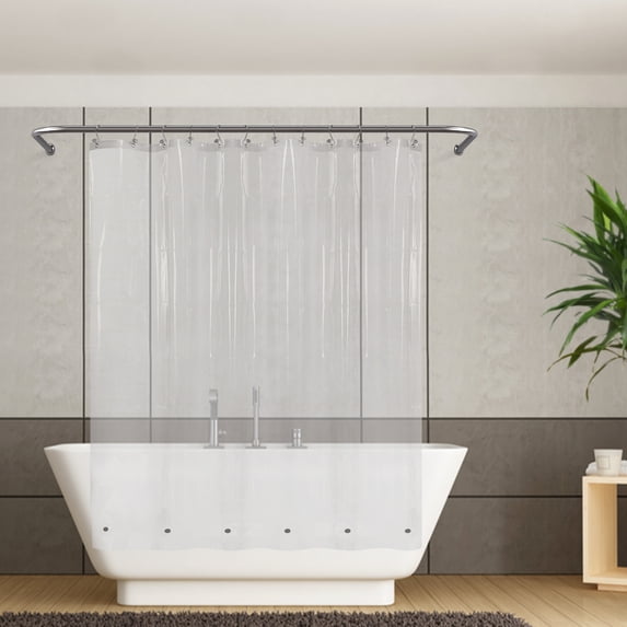 Barossa Design Waterproof PEVA Plastic Shower Curtain Liner 69" x 70" with 6 Magnets - Clear, 69X70