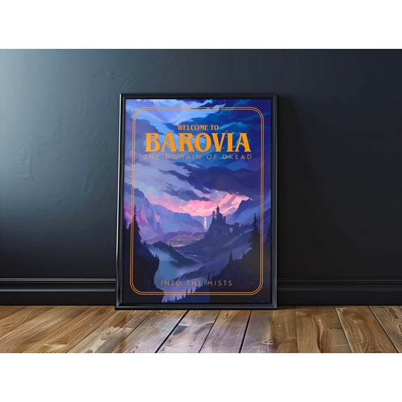Barovia Dnd Castle Ravenloft Travel Poster, Dungeons And Dragons Decor, Curse Of Strahd, Unframed Paper Poster 8x10in