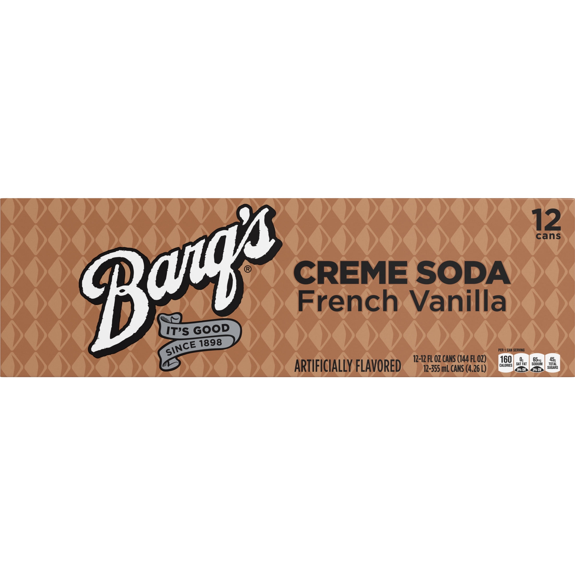Barq's French Vanilla Creme Soda Pop Fridge Pack Cans, 12 fl oz, 12 Pack