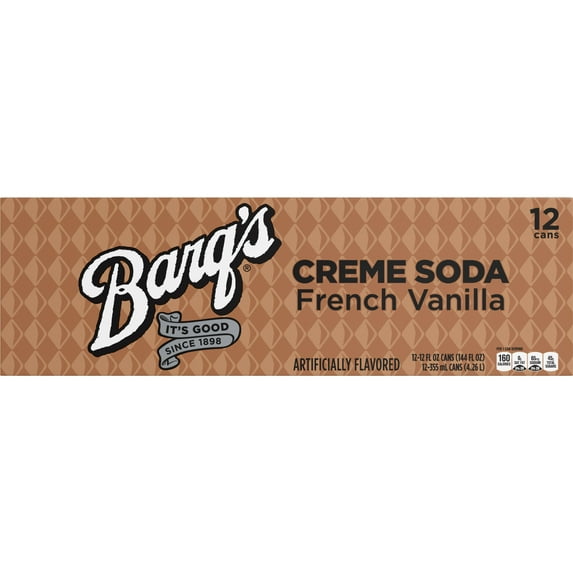 Barq's French Vanilla Cream Soda Pop, 12 fl oz, 12 Pack Cans