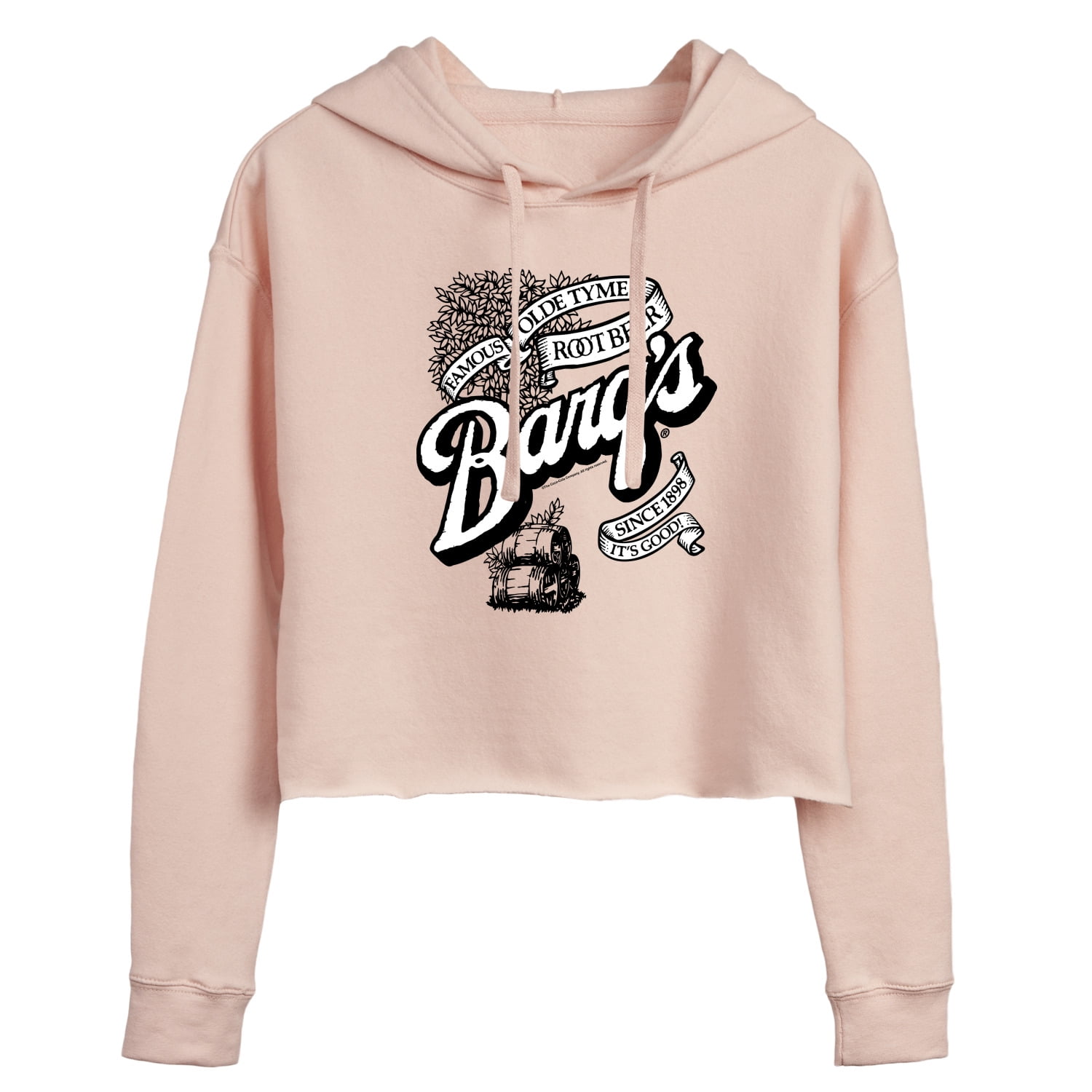 Barq's - Iconic Drinks & Beverages - Famous Olde Tyme Root Beer - Juniors Cropped Pullover Hoodie