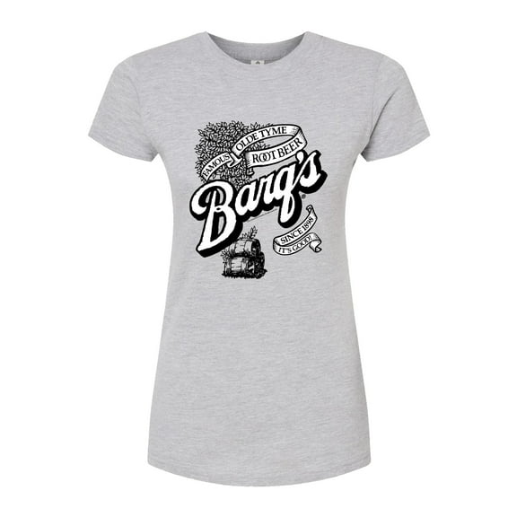 Barq's - Iconic Drinks & Beverages - Famous Olde Tyme Root Beer - Juniors Fitted Graphic T-Shirt