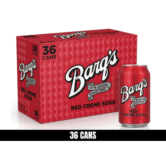 Barq's Red Creme Soda Pop Soda Soft Drink, 12 fl oz Cans, 36 Pack