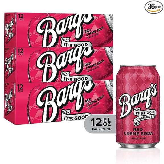 Barq's Red Creme Soda Soft Drink, 12 Fl Oz, 36 Pack, Red Creme, 12 Fl Oz () , 12 Fl Oz (Pack of 1)