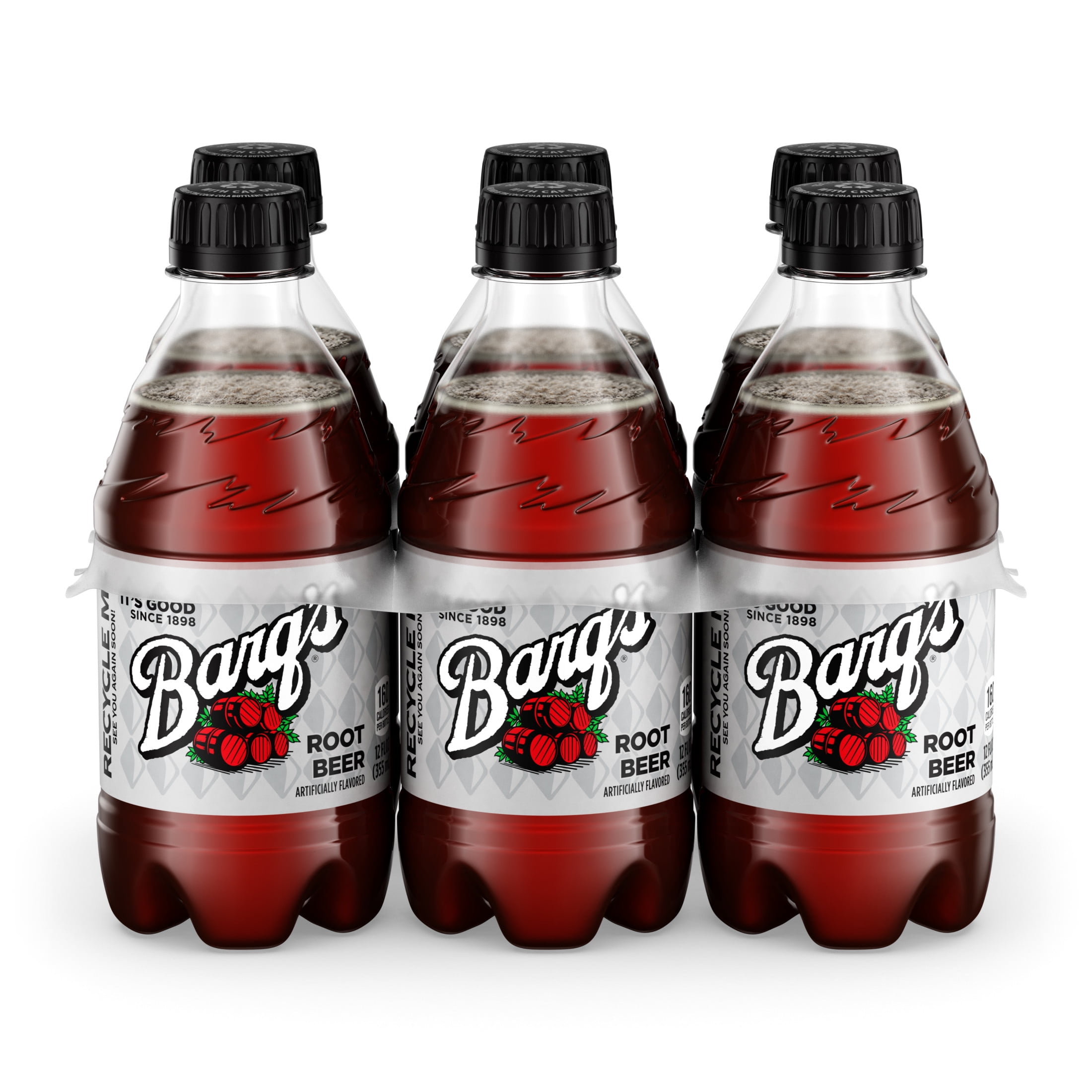 Barq #39 s Root Beer Bottles 12 fl oz 6 Pack Walmart com