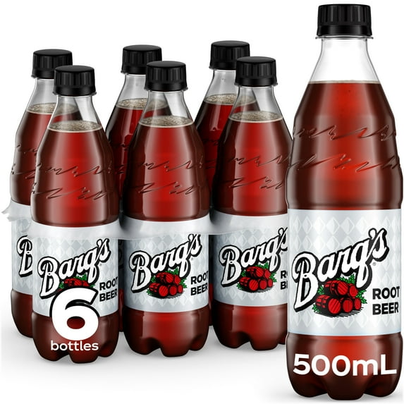 Barq's Root Beer Soda Pop, 16.9 fl oz, 6 Pack Bottles